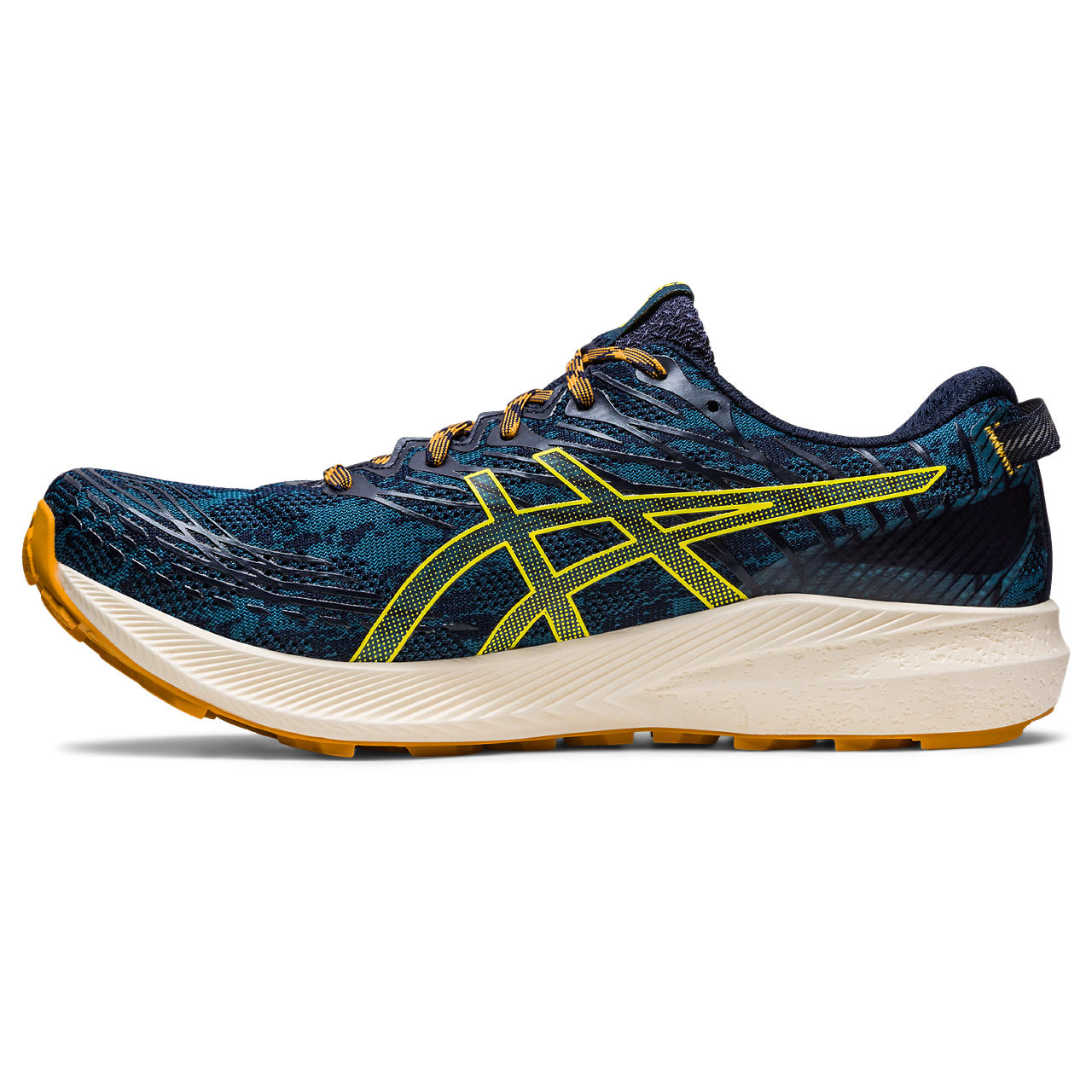 Asics Fuji Lite 3 Erkek Lacivert Sarı Outdoor Koşu Ayakkabısı