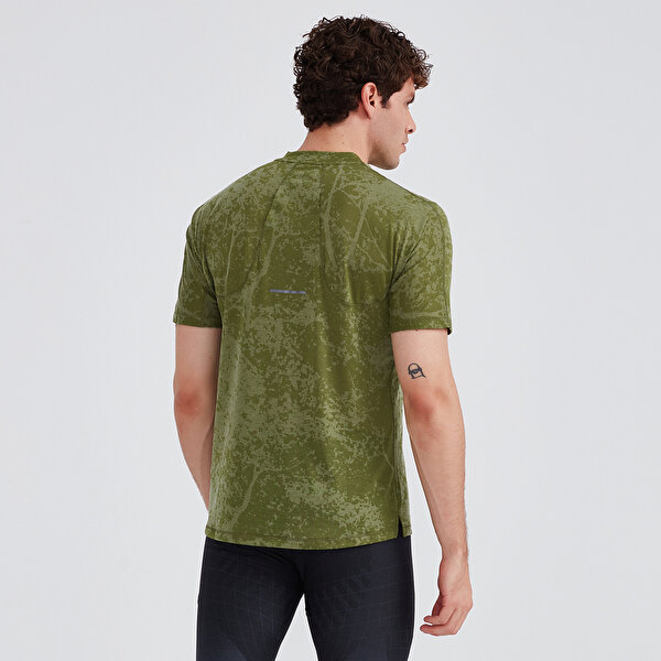 Asics Metarun 1/2 Zip Ss Top - Pattern Erkek Yeşil Kısa Kollu Tshirt 2011C872-300-4