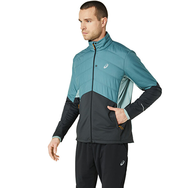 Asics Winter Run Jacket Erkek Siyah Ye il Ceket 2011C883 400
