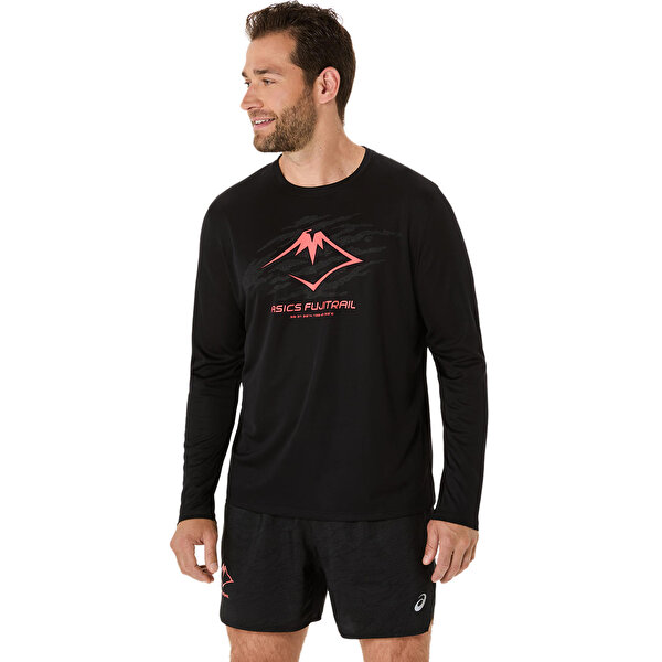 Asics Fujitrail Logo Ls Top Erkek Anthracite Uzun Kollu Tshirt 2011C987-003-2