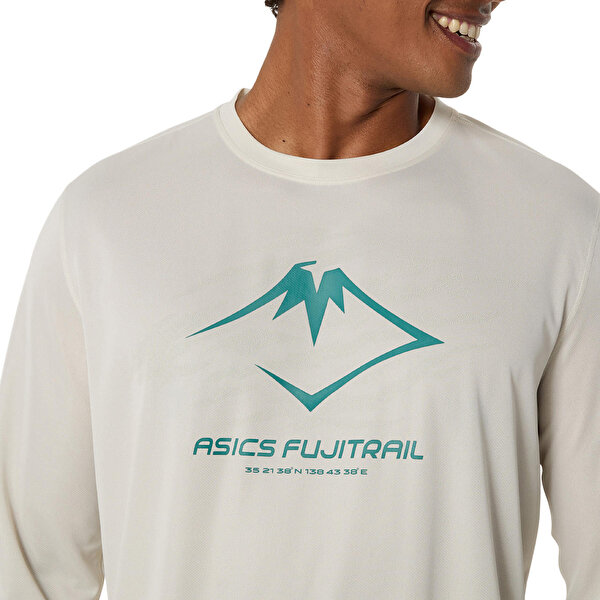 Asics Fujitrail Logo Ls Top Erkek Krem Uzun Kollu Tshirt 2011C987-201-4