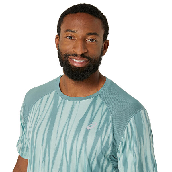 Asics Road All Over Print Ss Top Erkek Dark Green Kısa Kollu Tshirt 2011D092-300-3