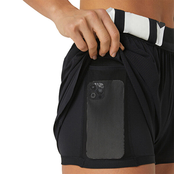 Asics Metarun Split Short Kadın Siyah Şort 2012C858-001-4