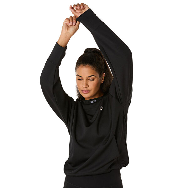 Asics Nagino Run Adjustable Hoodie Kadın Black/pure Silver Sweatshirt 2012D142-001-7