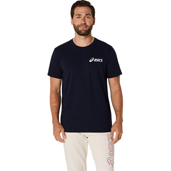 Asics Chest Logo Ss Tee Erkek Lacivert Beyaz Kısa Kollu Tshirt 2031E659-402
