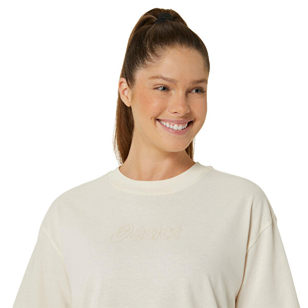 Asics Asics Logo Tee Kadın Bej Kısa Kollu Tshirt 2032C843-201-3