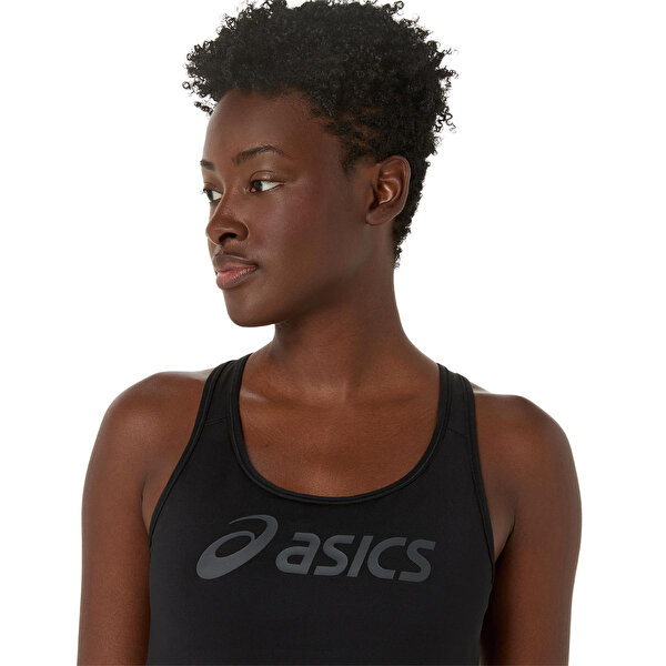 Asics Essential Asics Logo Padless Bra Kadın Black/pure Silver Sporcu Sütyeni 2032D259-001-3