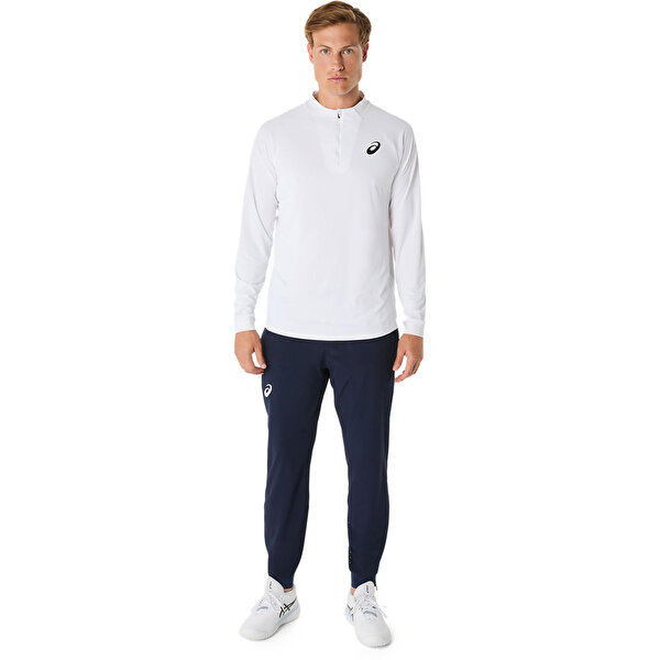 Asics Match Ls 1/2 Zip Top Erkek White Traditional Uzun Kollu Tshirt 2041A321-100-4