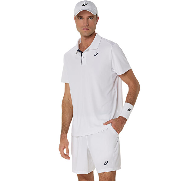 Asics Court Polo Erkek White Traditional Kısa Kollu Tshirt 2041A340-100-1