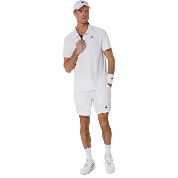 Asics Court Polo Erkek White Traditional Kısa Kollu Tshirt 2041A340-100-5