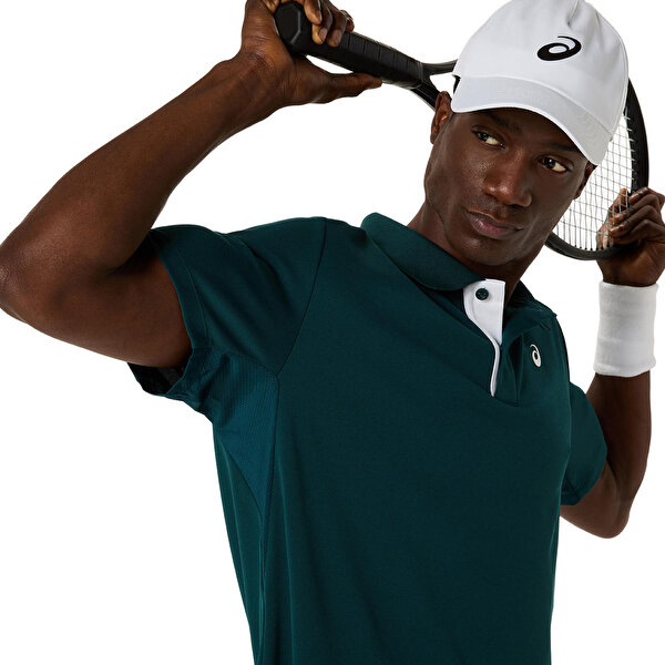 Asics Court Polo Erkek Dark Green Kısa Kollu Tshirt 2041A340-300-5