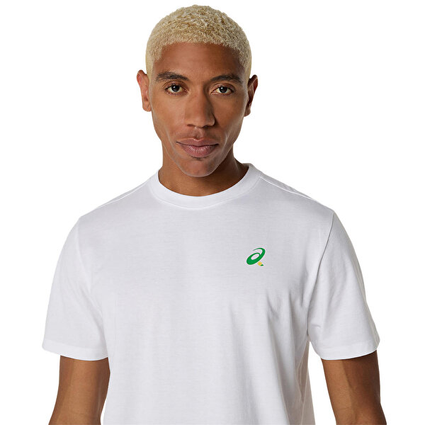 Asics Court Graphic Ss Top Erkek White Traditional Kısa Kollu Tshirt 2041A348-100-3