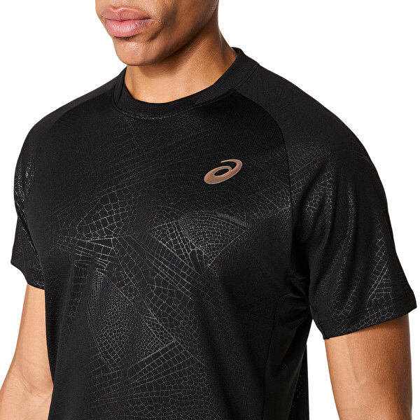 Asics Match Ss Top Night Energy Erkek Black/pure Silver Kısa Kollu Tshirt 2041A352-001-3