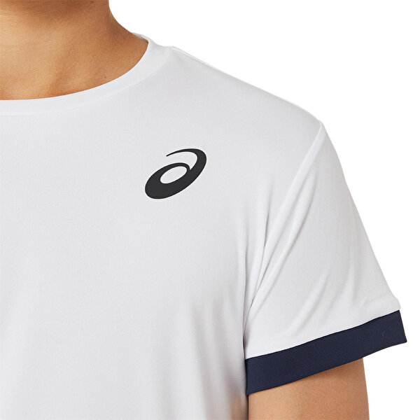Asics Boys Tennis Ss Top Büyük Unisex Çocuk Beyaz Kısa Kollu Tshirt 2044A036-102-4