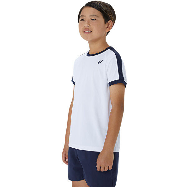 Asics Boys Tennis Ss Top Çocuk Beyaz Kısa Kollu Tshirt 2044A044-101-3