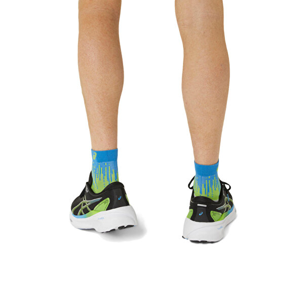 Asics Performance Run Sock Quarter Unisex Yeşil Mavi Koşu Çorabı 3013A980-301-5