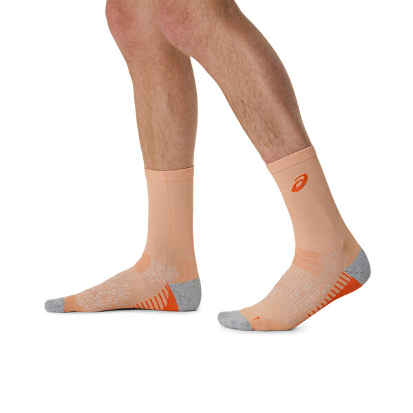 Asics Performance Run Sock Crew Unisex Gri-pembe Koşu Çorabı 3013B002-800-4